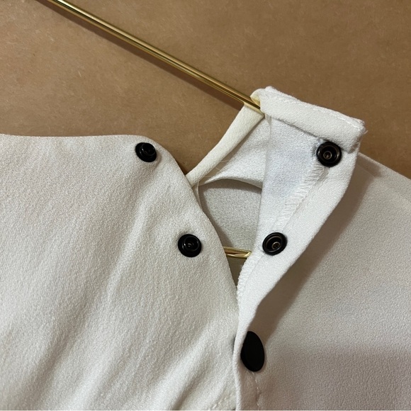 Proenza Schouler | Pleated Neck Split Back Top Snap Button Popover Blouse Size 4 - Picture 14 of 14